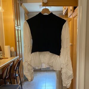 Elegant Black and White Women's Blouse